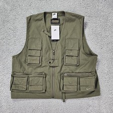 Nike Life Utility Gilet Vest Cargo Khaki Green Men's Size Medium FN3214-325 New