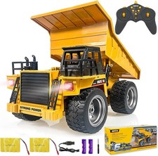 Remote Control Construction Dump Truck Toy 2.4G RC 6 Channel Bulldozer 4 Wheel D