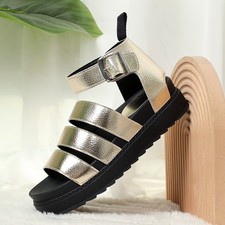 LADIES WOMENS FLATFORM GLADIATOR PLATFORM CHUNKY SOLE STRAPPY SUMMER SANDALS