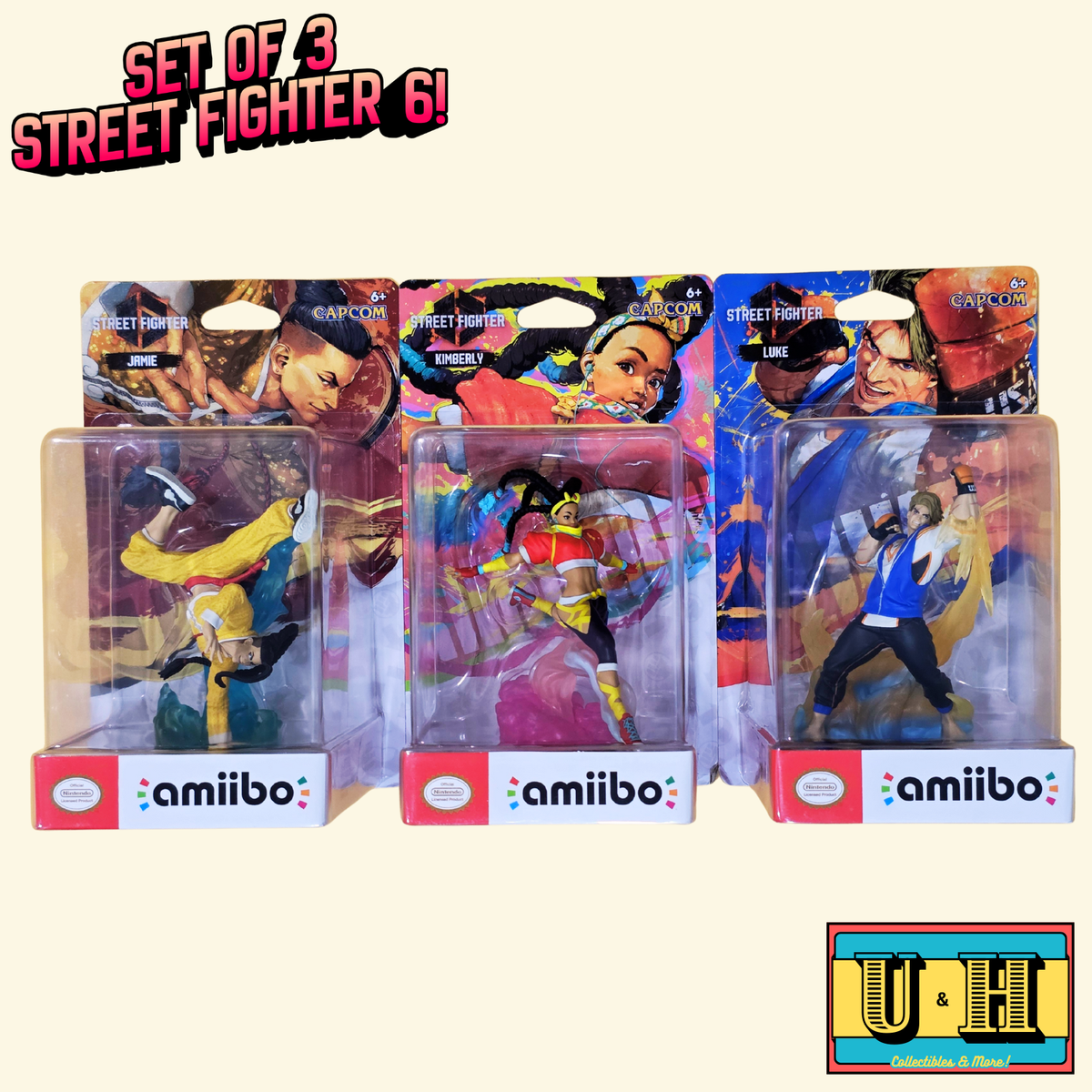 Street Fighter 6 Amiibo Set - BRAND NEW - Kimberly, Luke, Jamie 
