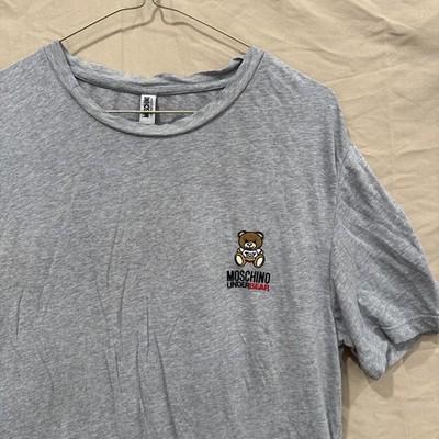 Moschino Love UnderBear T Shirt  Toy Gray Vintage Style Embroidered Bear