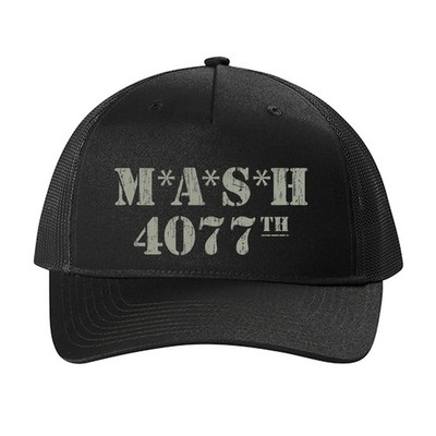 MASH 4077th Distressed Logo 5 Panel Printed Trucker Cap