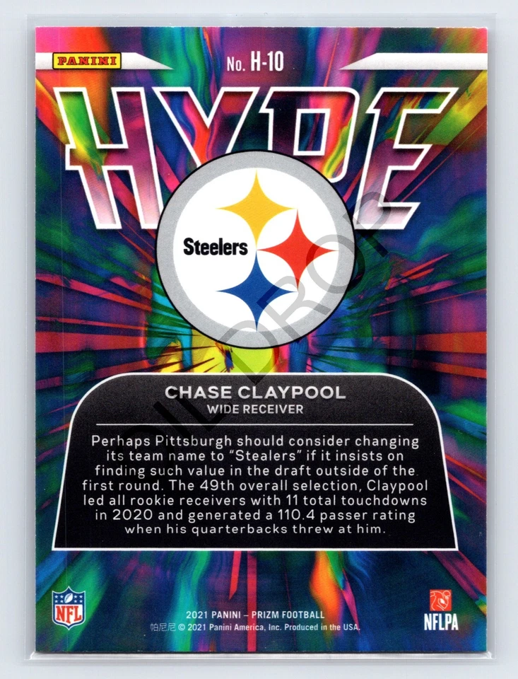 2021 Panini Prizm Hype Chase Claypool #H-10 - Image 2 of 2