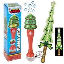 Christmas Tree Bubble Wand & Holiday Tree Sword Light Wand Bundle Christmas Gift