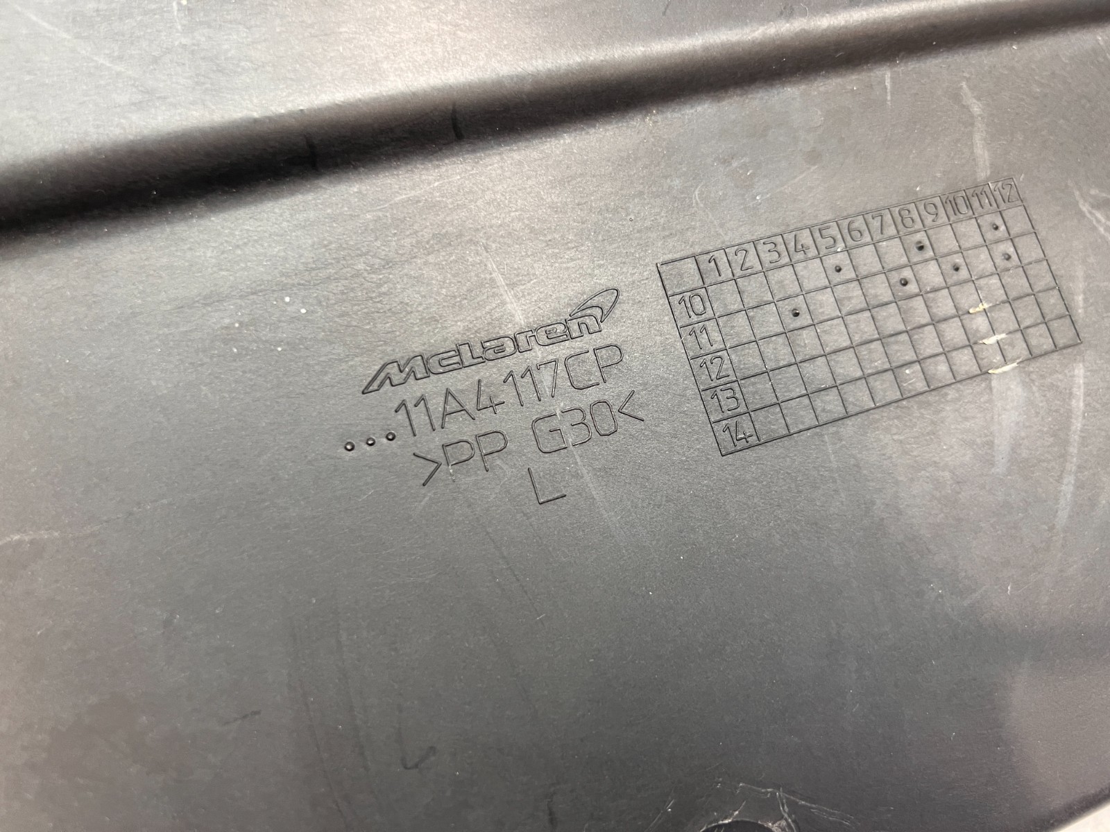 McLaren MP4-12C Rear Left Quarter panel trim P/N 11A4117CP