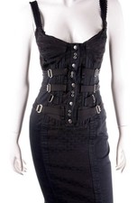 D&G By DOLCE & GABBANA Rare Vintage Spring 2004 Corset Buckle Bondage Dress S