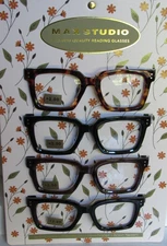 MAX STUDIO 4-PACK Premium Quality Reading Glasses Readers NEW