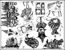 Unmounted Rubber Stamp Plate, Unmounted/Uncut Pink Rubber Stamps