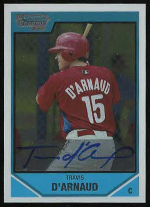 2007 Bowman Draft TRAVIS d'ARNAUD CHROME 1ST BOWMAN Autograph Prospect #BDPP140