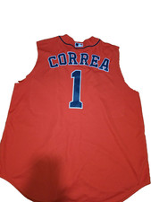 Majestic CoolBase Astros Carlos Correa #1 MLB Jersey Men's Size XL Orange Button