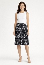 Lauren by Ralph Lauren Silk Skirt Size 12 Floral A-Line Knee Length Lined