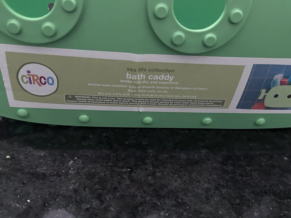 Circo Target Verde Submarino Bañera Tiempo de Juego Piscina Juguete Soporte de Almacenamiento Carrito Foto 3 de 4