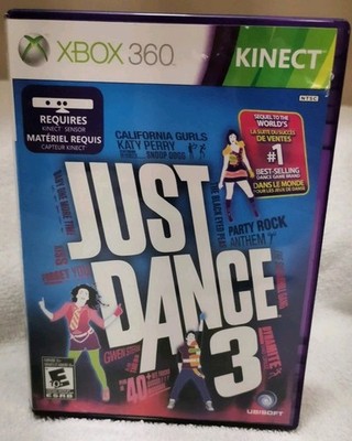 Just Dance 3 (Microsoft Xbox 360, 2011) CIB Complete In Box Tested Kinect