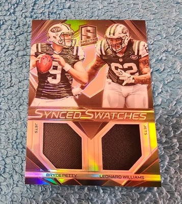 2015 Spectra Synced Swatches Bryce Petty / Leonard Williams 162/199 #SS-NYJ