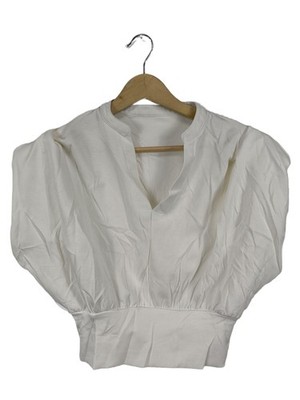 COMMENSE Cropped Shirt Damen Shirt Gr. DE 36 weiß Casual-Look