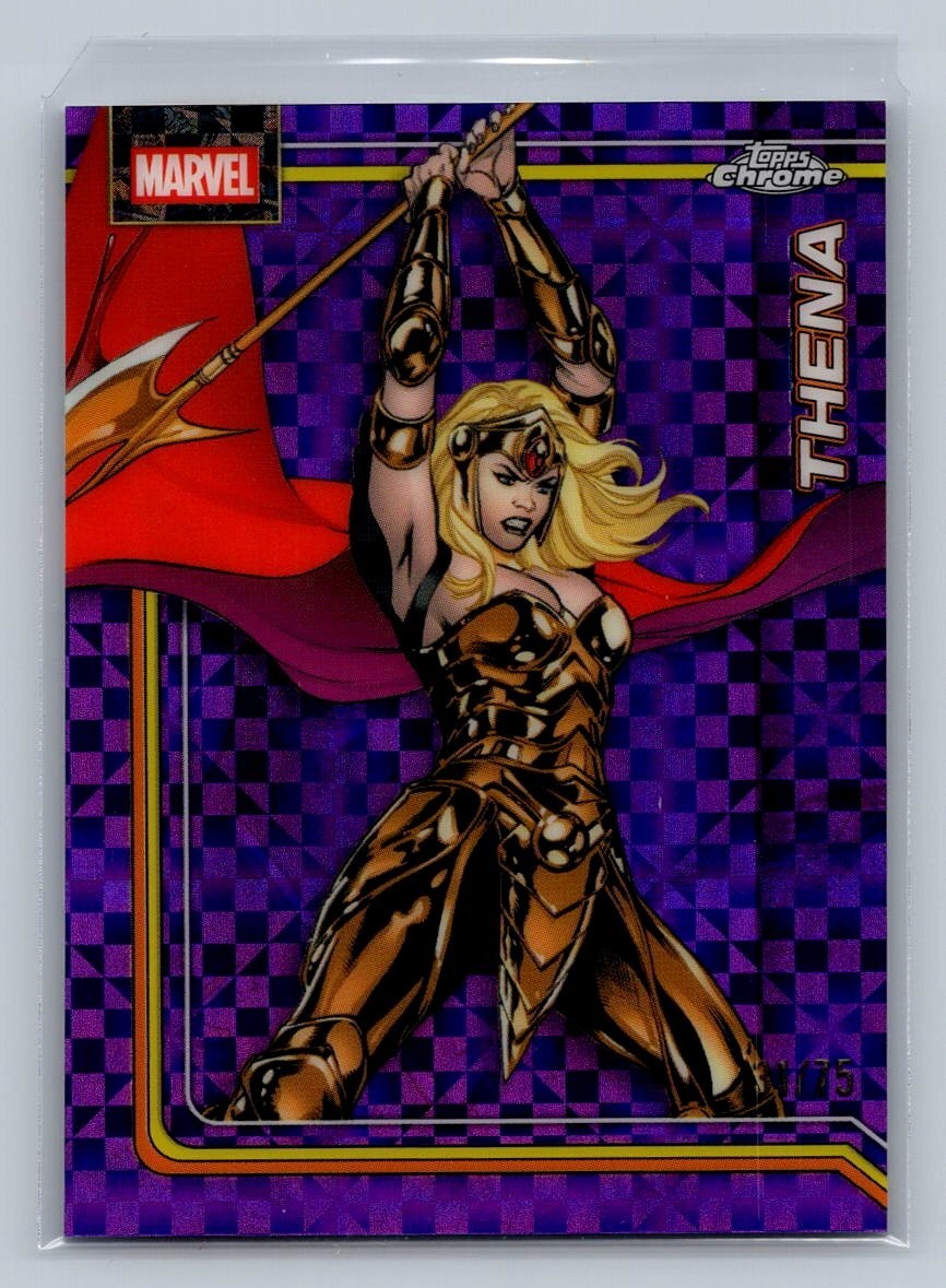 2026 Topps Chrome Marvel #176 Thena Purple X-Fractor Refractor /75