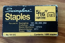 Swingline 5/16" Staples  No. 101-5/C 1000ct Box (IT SEEMS FULL)