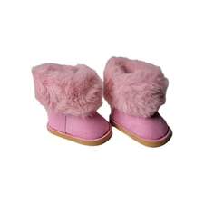Pink Fur Boots Fits 18" American Girl Doll Clothes Shoes
