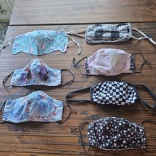Children's Lot of 7 Reusable Cloth Face Masks, Assorted Prints, One Size