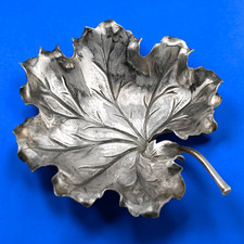 Piatto foglia rovere Buccellati argento sterling naturalistico Italia ~$295 cadauno