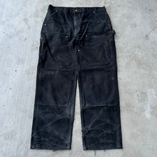 Vintage Y2K Carhartt black faded double knee work wear carpenter pants
