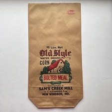 Sam’s Creek Mill New Windsor, Maryland Paper Feed Bag 10lbs Vintage