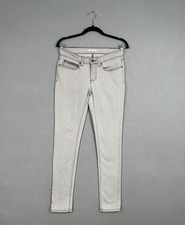 Eileen Fisher Jeans Womens 2 Light Gray Skinny Organic Cotton Stretch USA Made