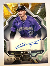 2025 Tier One Break Out Autographs Aaron Schunk On Card Rookie Auto /249 Gold