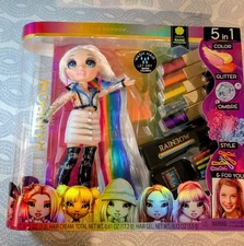 Rainbow High AMAYA RAINE Hair Studio 5 In 1 Color Ombré Glitter & More NIB