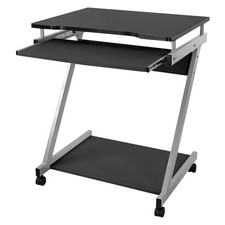 Computer Desk Mobile, Writing Desk Z-Shaped, PC Table for Small Spaces