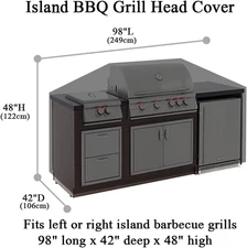 98" For Island BBQ Grill Head Cover Heavy Duty Waterproof Outdoor Kitchen BBQ Co
