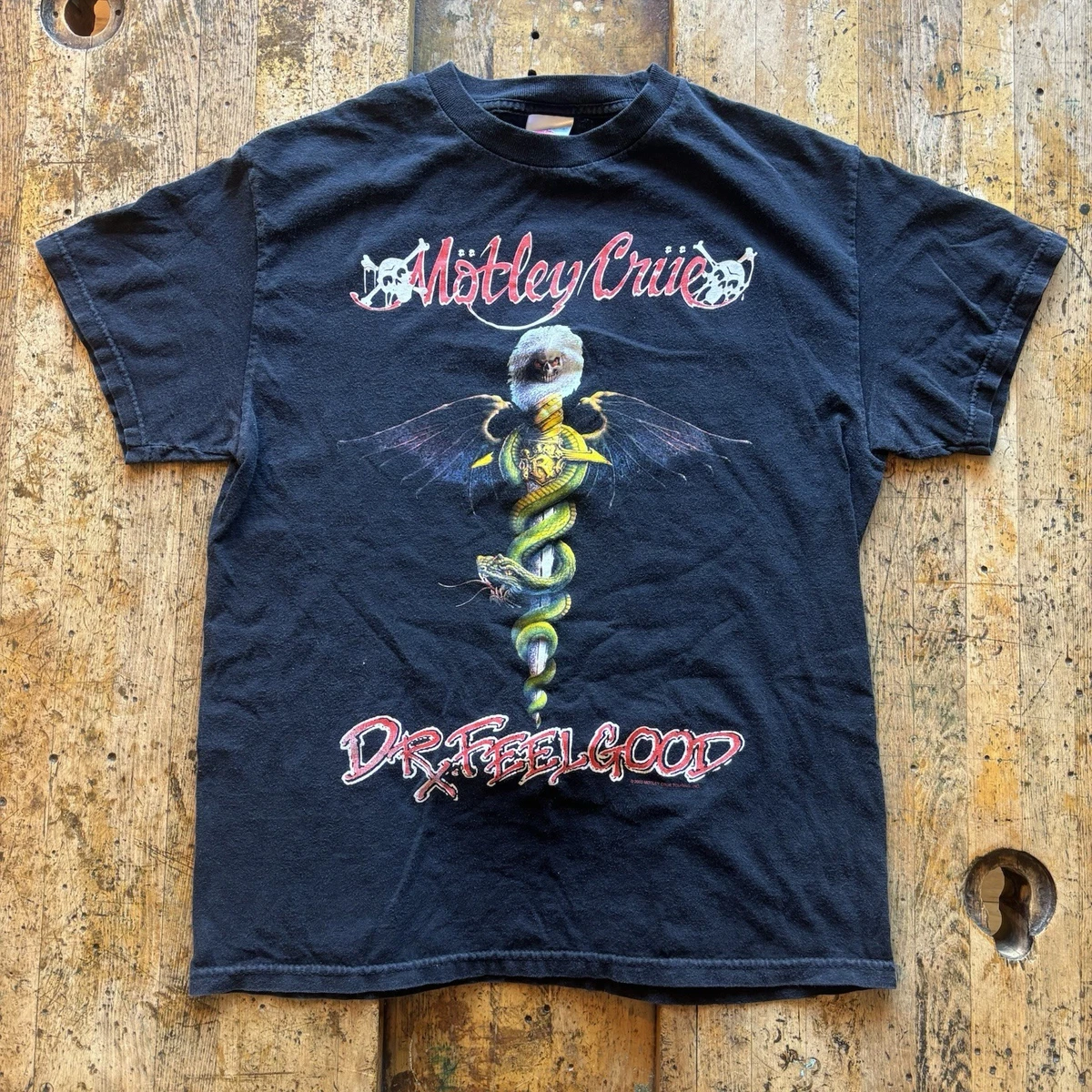 Motley Crue 'Feelgood' Graveyard Vintage Logo T-Shirt - Official Men's Black Band Tee