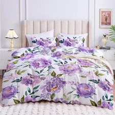 Floral Duvet Cover King Size, Premium Double Brushed Microfiber Duvet Cover Set