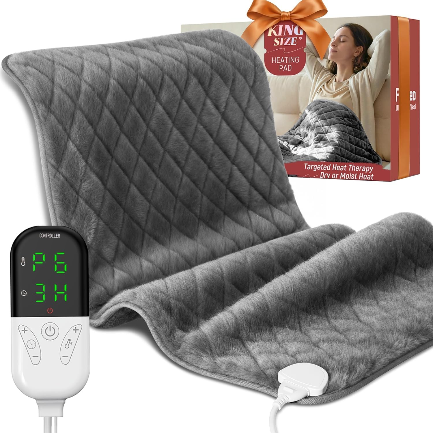 For Back & Neck, King Size 35"x20", Moist & Dry Heat
