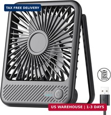 USB Desk Fan, Strong Wind Ultra Quiet Small Personal Fan with 180  Tilt F