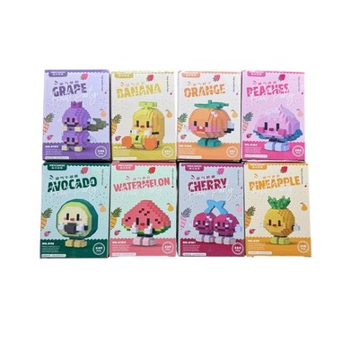 Mekansm Building Block Characters Fruits - Avocado, Banana, Orange, Peach, Grape