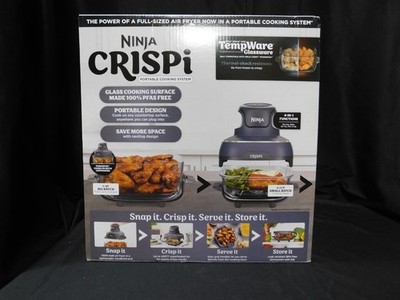 Ninja Crispi FN101GY 4-Qt Glass Air Fryer   Portable Cooking System   NEW (EBT3)
