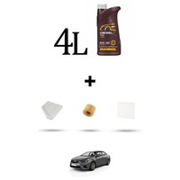 Hoffcar Set Service 3 Filter Und 4L ÖL FüR Toyota Corolla Xi (E18) 1.4 D-4D
