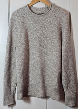 BR Banana Republic Sweater Men's Size L Taupe Varigated Wool Roll Neck Academia