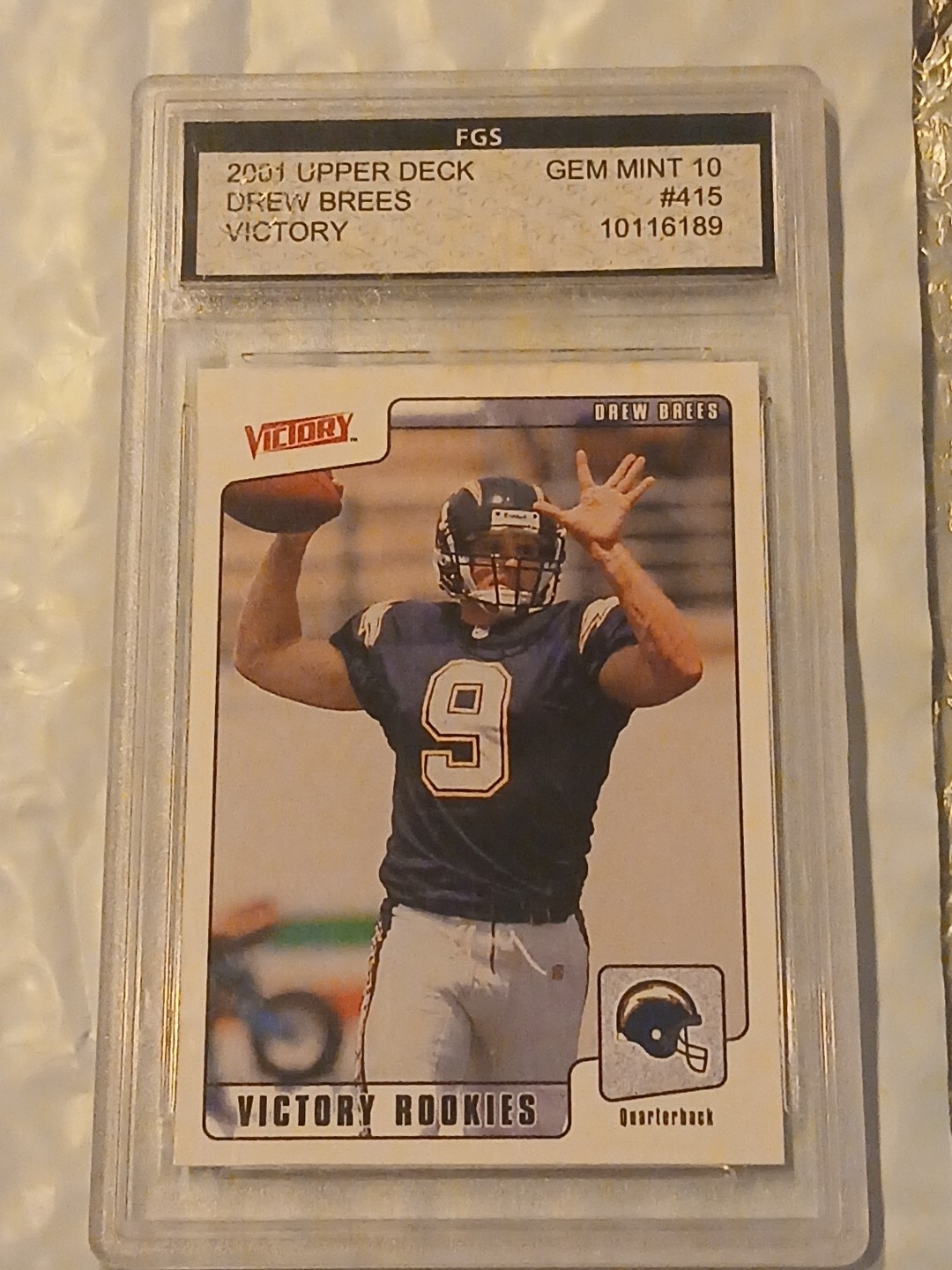 2001 UPPER DECK Victory Drew brees rookie card GEM MINT 10