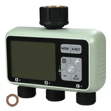Sprinkler Timer 3 Zone, Watering Sprinkler Timer LCD Rain Delay Mode