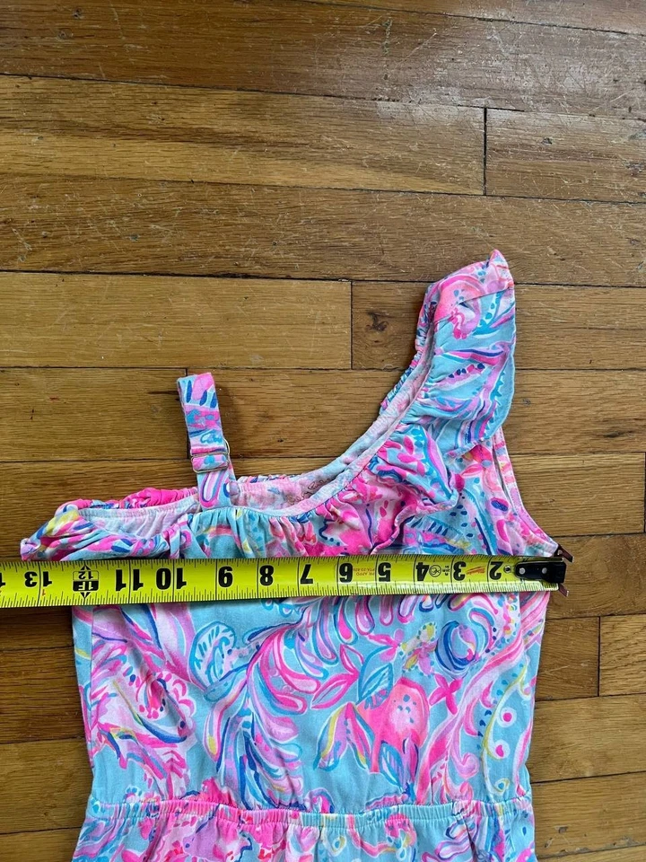 Maxi Vestido Lilly Pulitzer Niñas Octavia Estampado Floral Volantes 6-7 años A001685 Foto 4 de 4