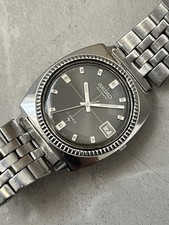 Seiko 5 Automatic Fluted Bezel Vintage Watch Date  Silver 7005-7022 17 Jewels