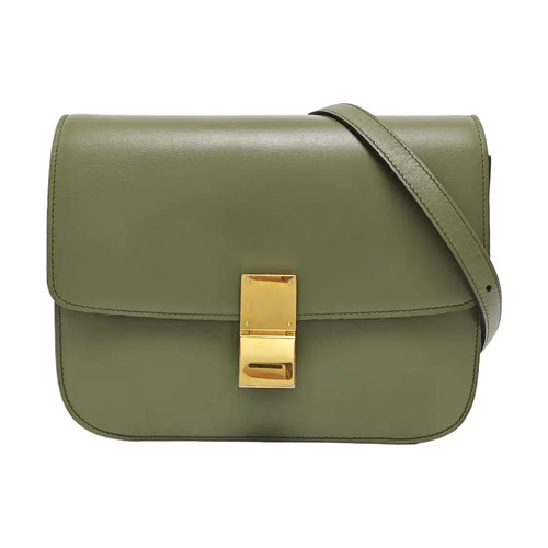 CELINE CLASSIC BOX Handbags Leather Green Free Shipping | Duties Paid