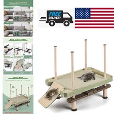 Large Floating Turtle Platform 20 Inch Natural Wood Grain for Basking and Eating