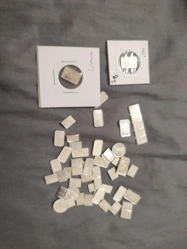 Silver 1 Gram Bars .999 Fine Silver Lot Of 55 Grams