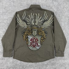 Roar Embroidered Shirt Men s 2XL Green Long S...