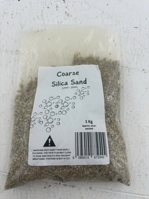 Arena de sílice de color natural - Grano grueso 1 mm-2 mm | Ideal para acuarios, 1 kg