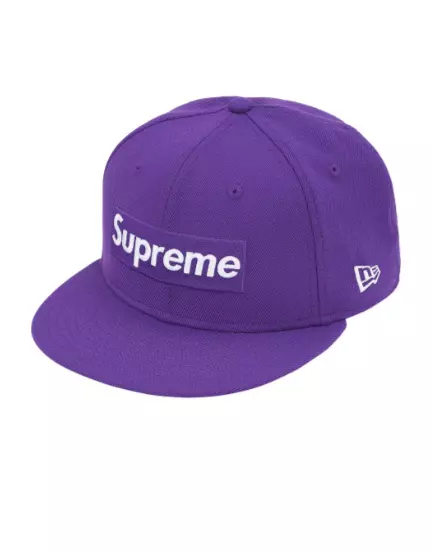 Supreme World Famous Box Logo New Era Wool Purple 7 1/2 Fitted