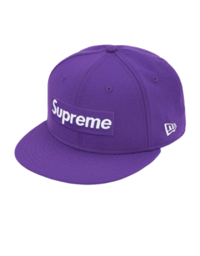 Supreme World Famous Box Logo New Era Wełna Fioletowa 7 1/2 Dopasowany 1994 Baseball - Zdjęcie 1 z 3